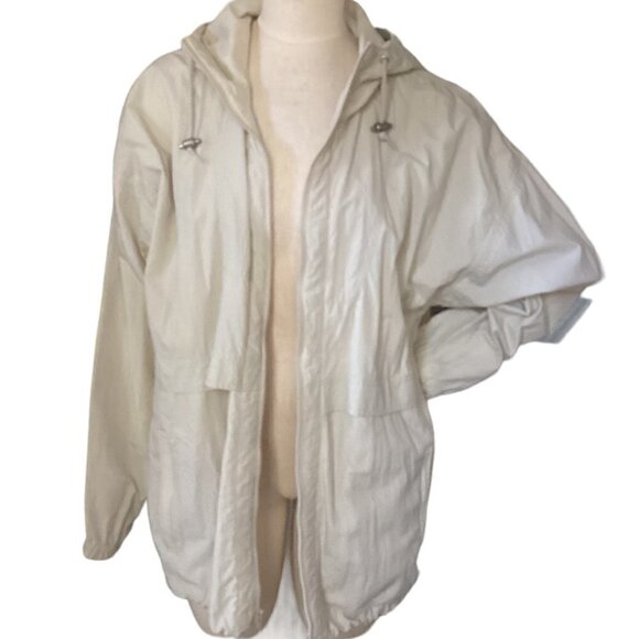 VTG Members Only Windbreaker Jacket M Full Zip Hooded Pockets Drawstring 84B - Picture 3 of 11